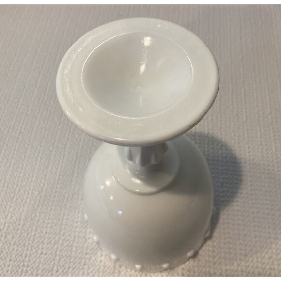 Vintage Indiana Glass Teardrop Milk Glass Footed 7" Goblet Chalice Vase Compote - Picture 4 of 11